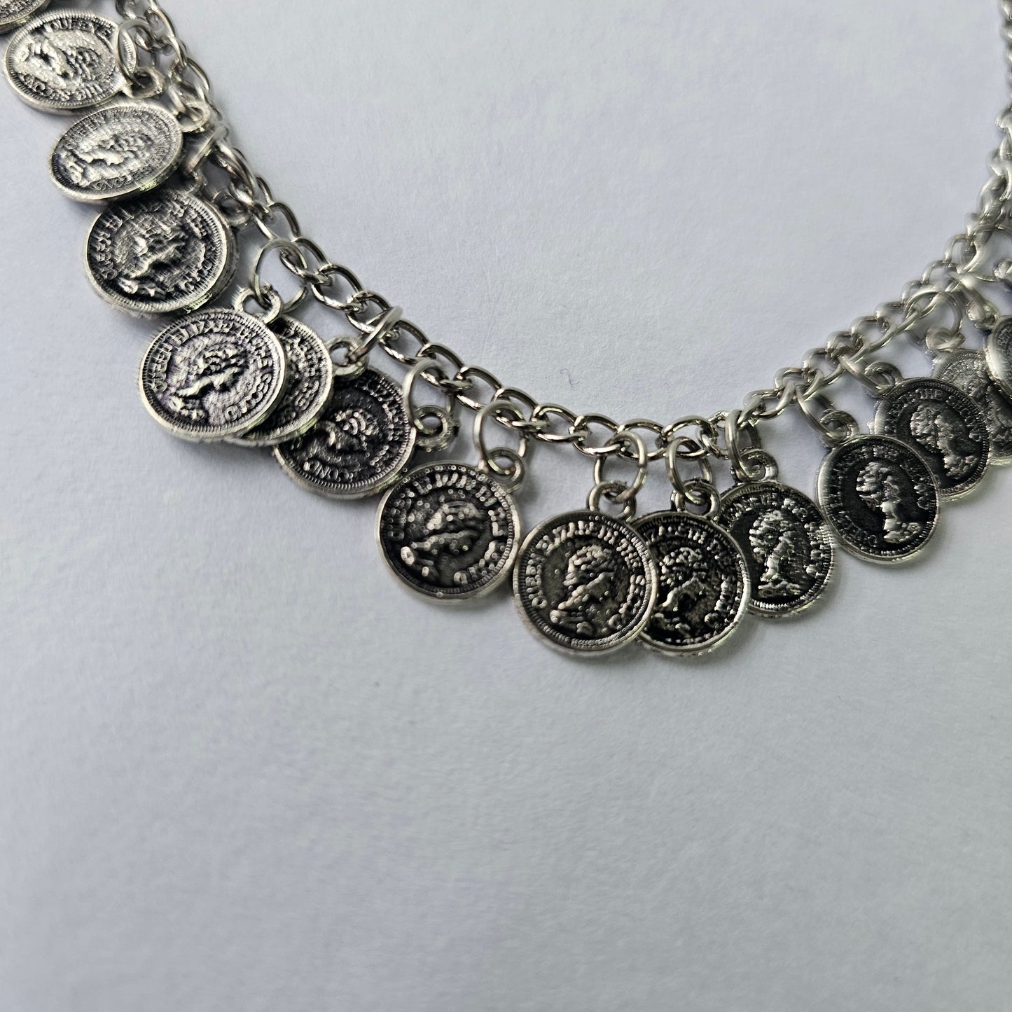Angel Glitterz – Oxidised Vintage Coin Style Short Necklace Set (AG8137)