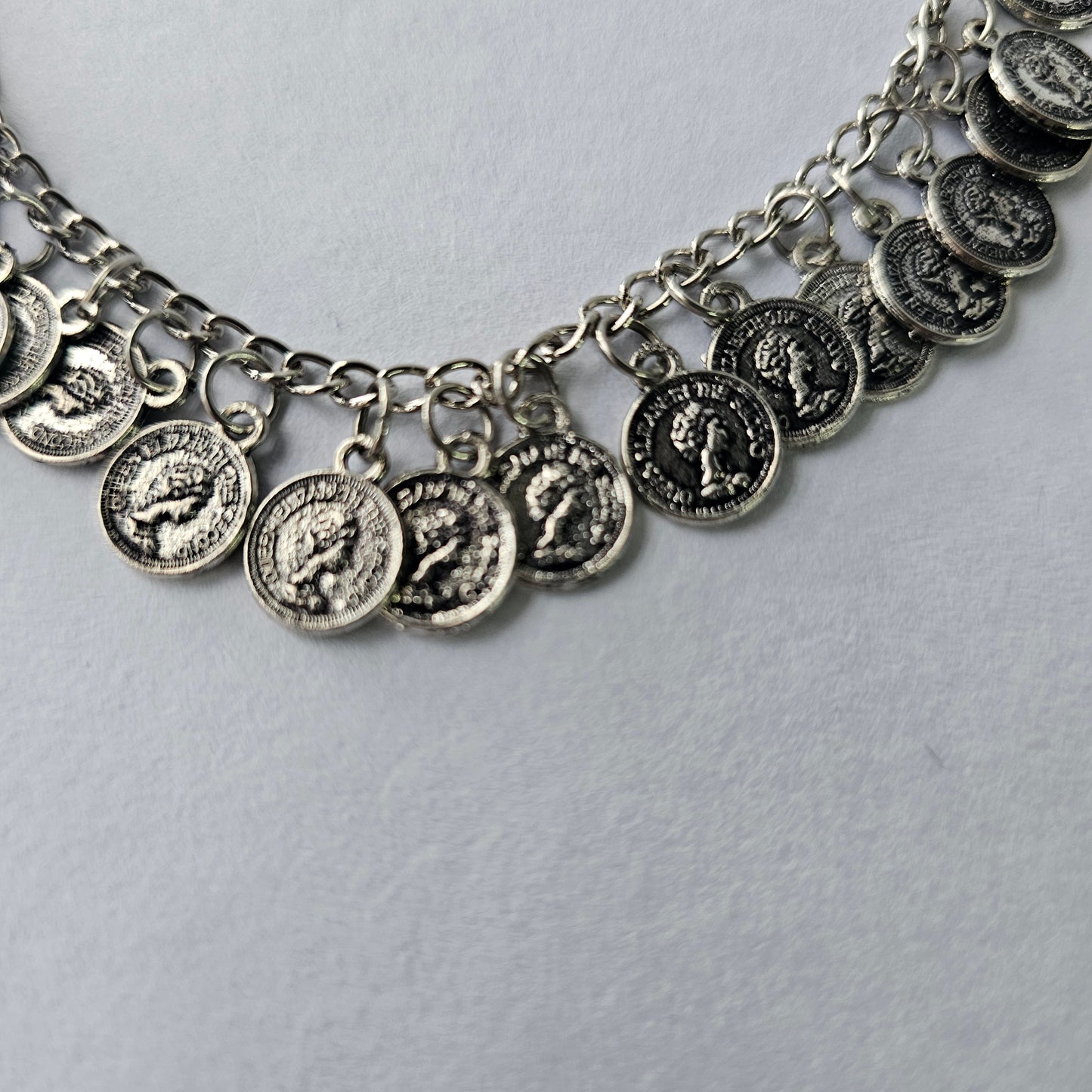 Angel Glitterz – Oxidised Vintage Coin Style Short Necklace Set (AG8137)