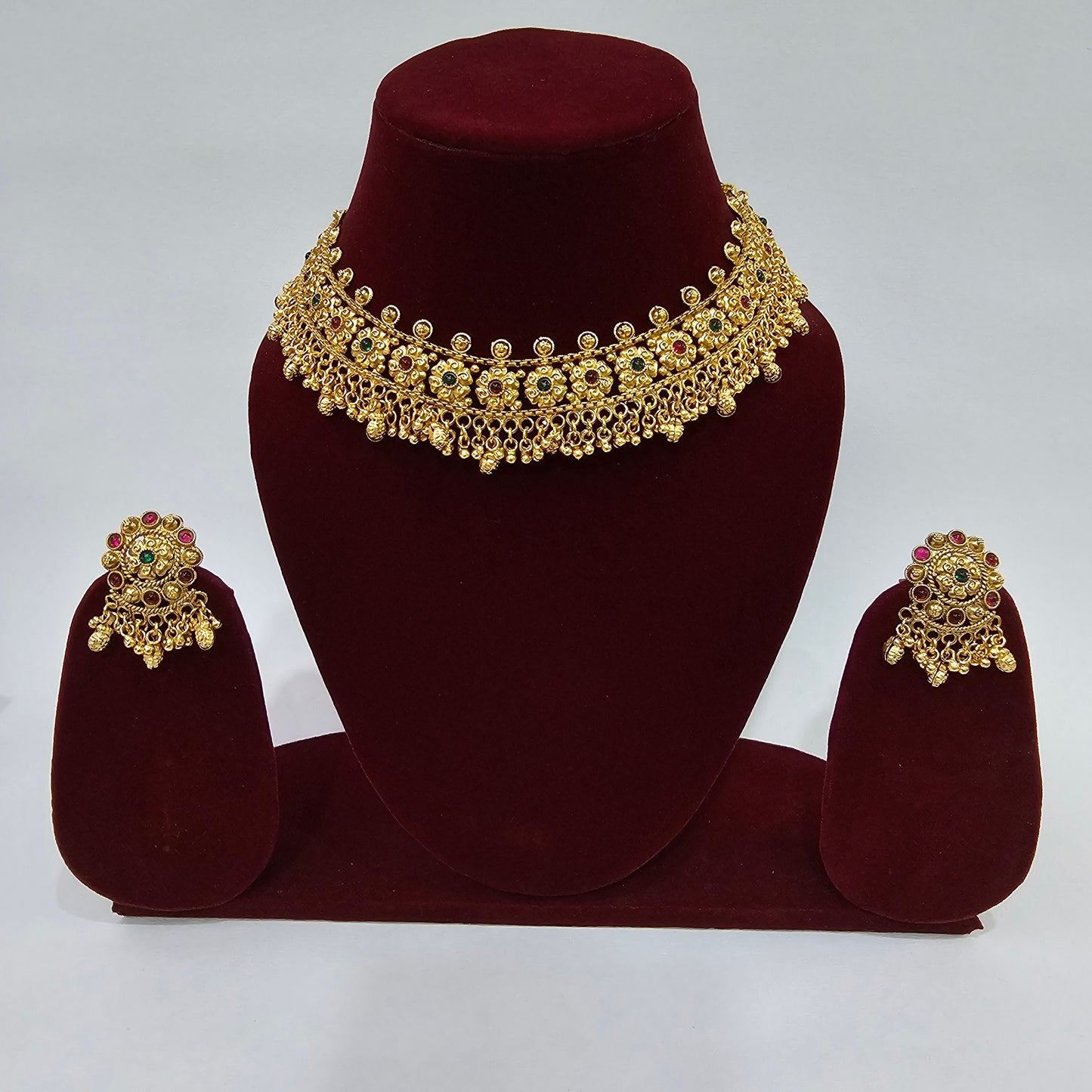 Angel Glitterz – Traditional Matt Finish Short Necklace Set (AG8076)