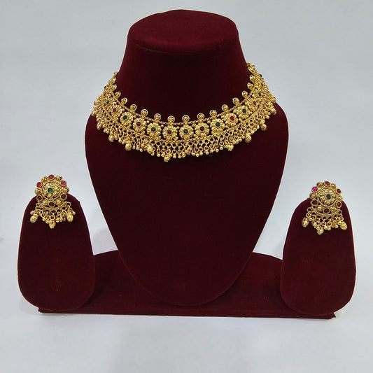 Angel Glitterz – Traditional Matt Finish Short Necklace Set (AG8076)