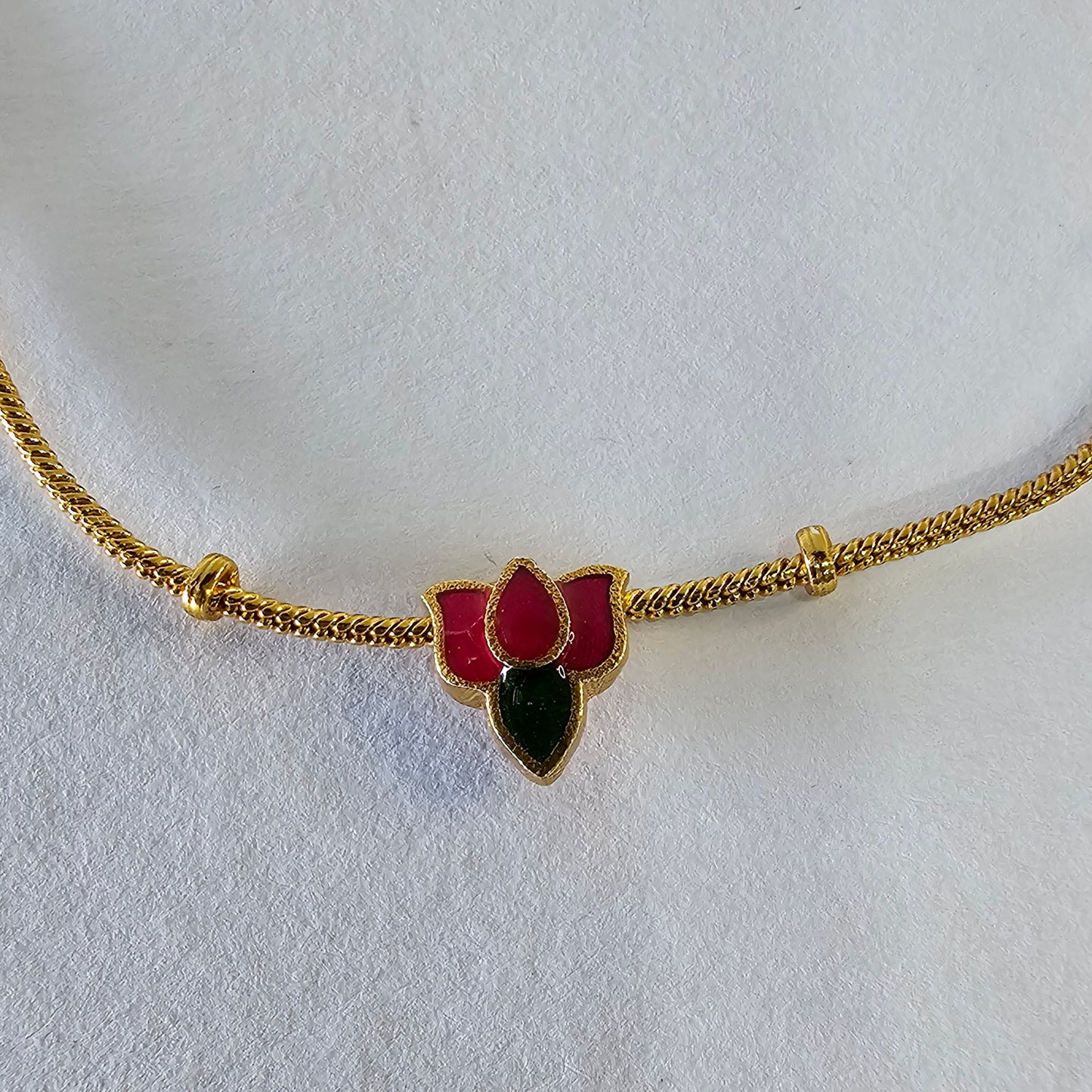 Angel Glitterz – Matt Finish Lotus Motif Anklets (AG8083)