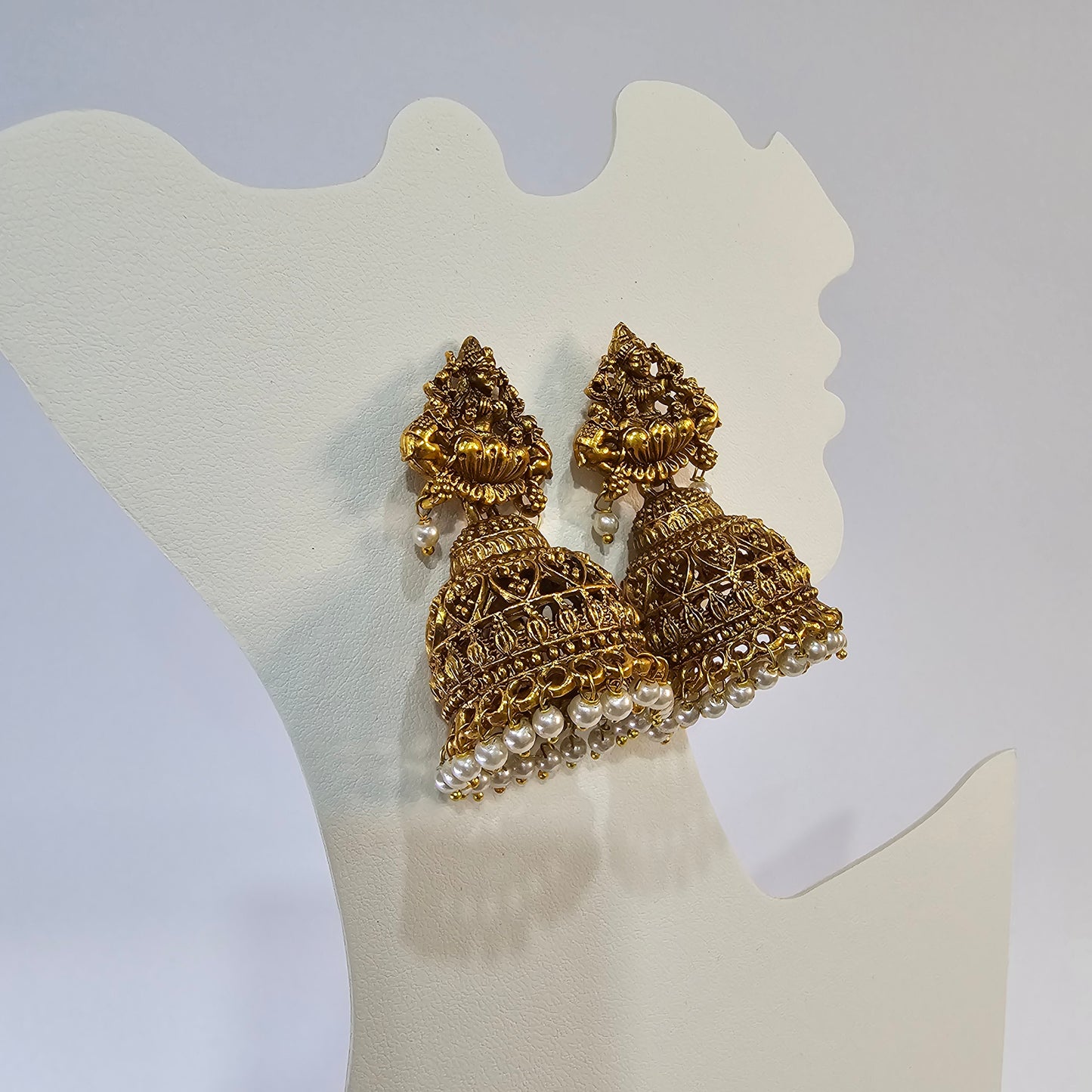 Angel Glitterz – Antique Matt Temple Jhumka Earrings (AG8084)