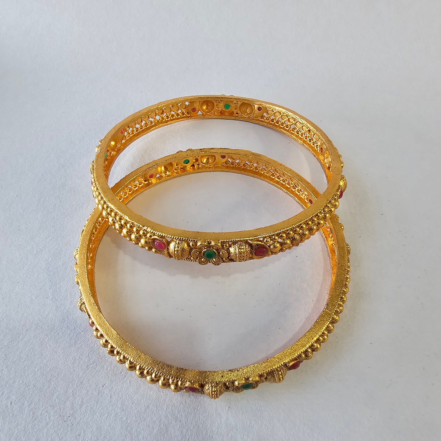 Angel Glitterz – Antique Non Idol Matt Bangles (Pair) (AG8090)