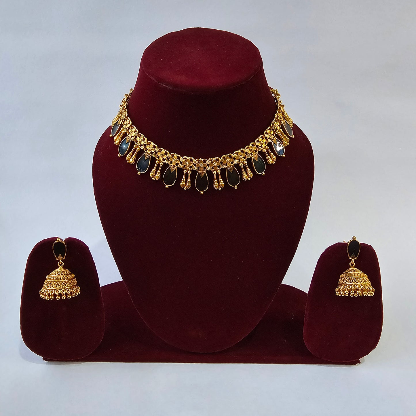 Angel Glitterz – Dark-Toned Drop Accent Necklace Set (AG8099)