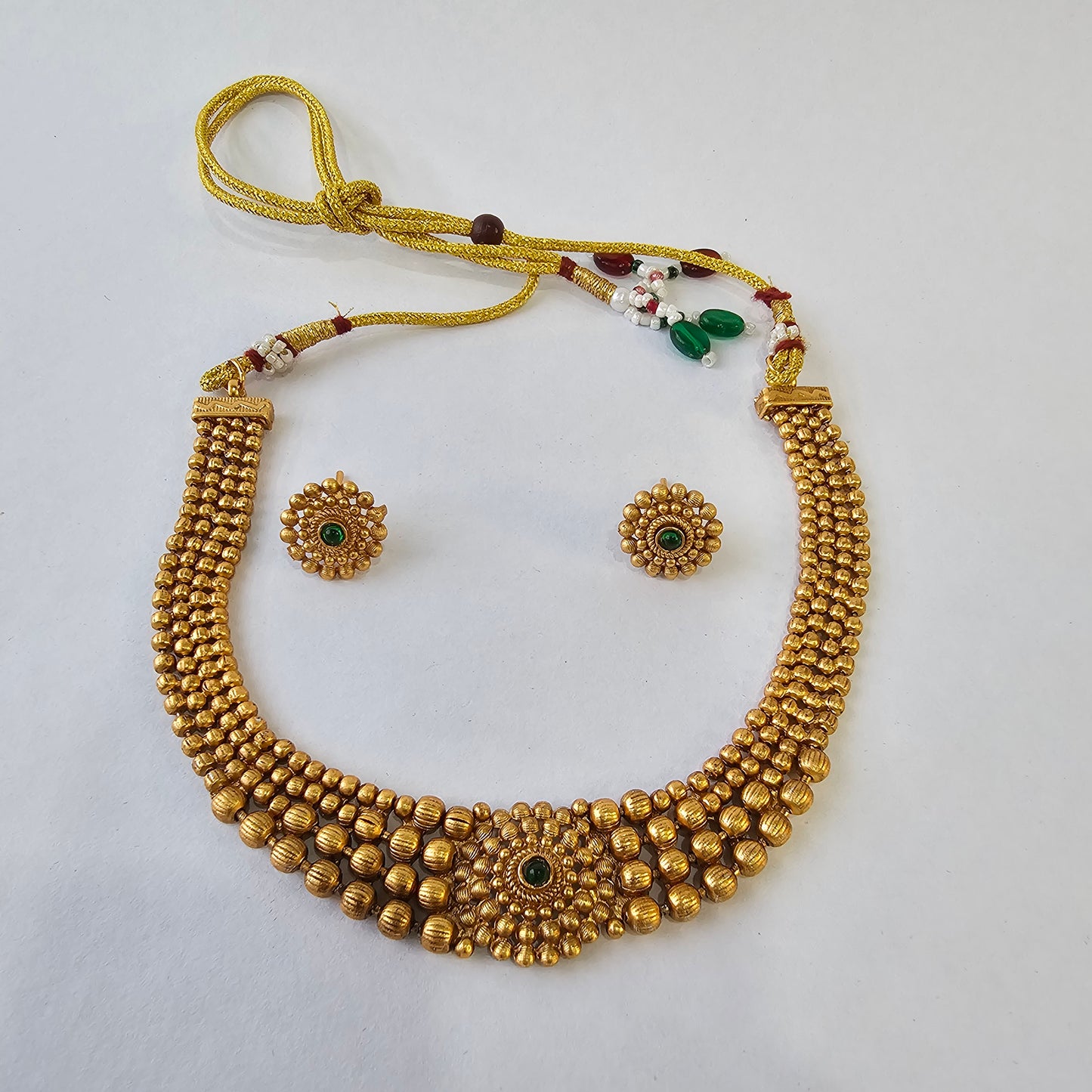 Angel Glitterz – Stone Accent Gold-Toned Choker Necklace Set (AG8101)