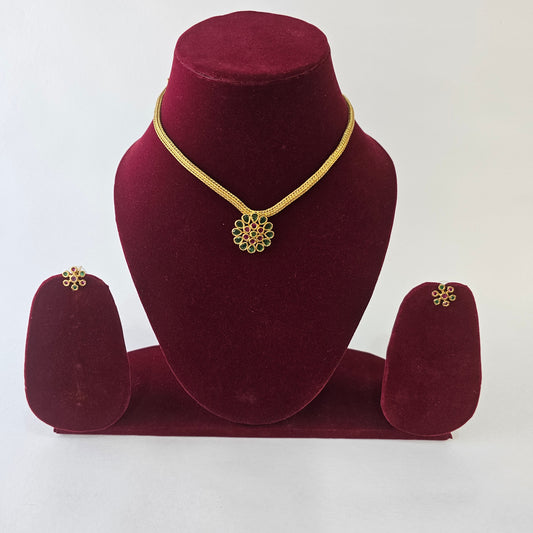 Angel Glitterz – Floral Medallion Choker Necklace Set (AG8111)