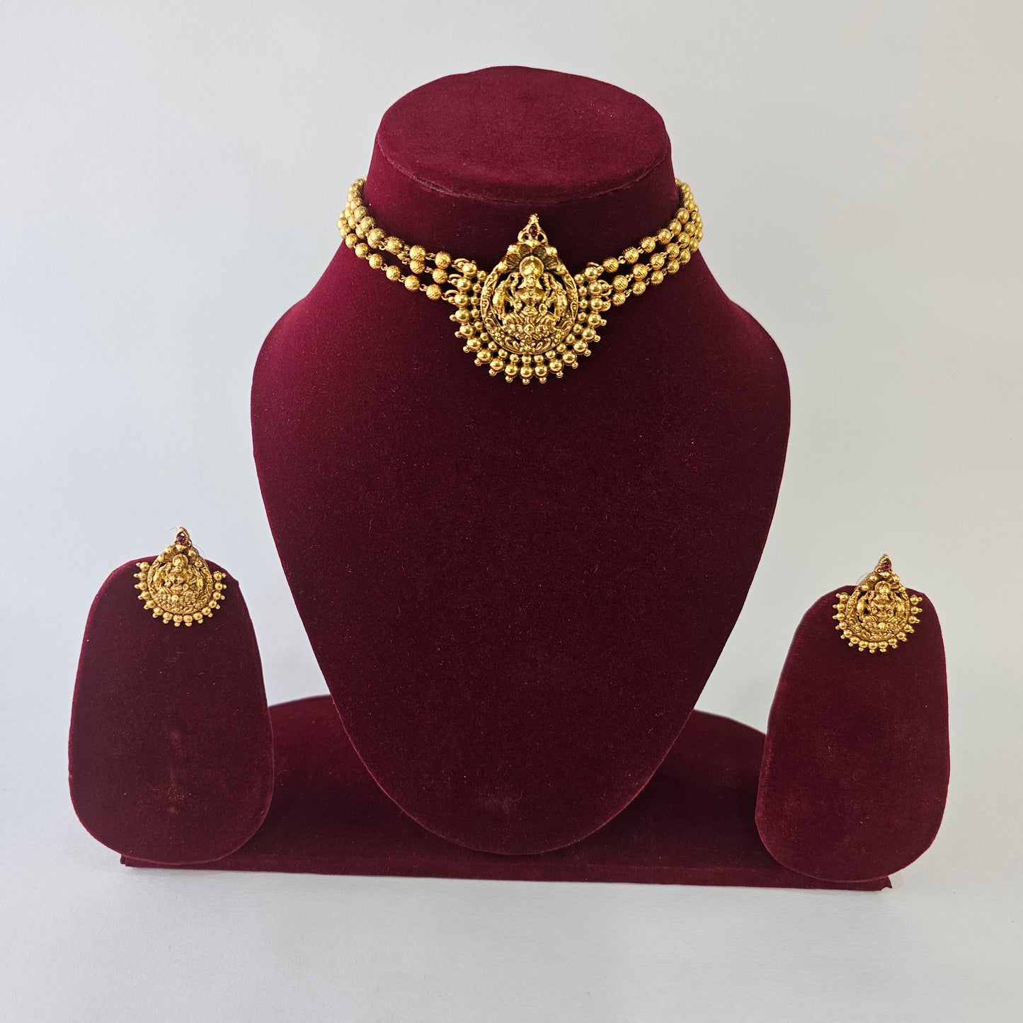 Angel Glitterz – Temple Motif Beaded Choker Necklace Set (AG8112)