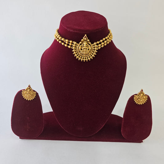 Angel Glitterz – Temple Motif Beaded Choker Necklace Set (AG8112)