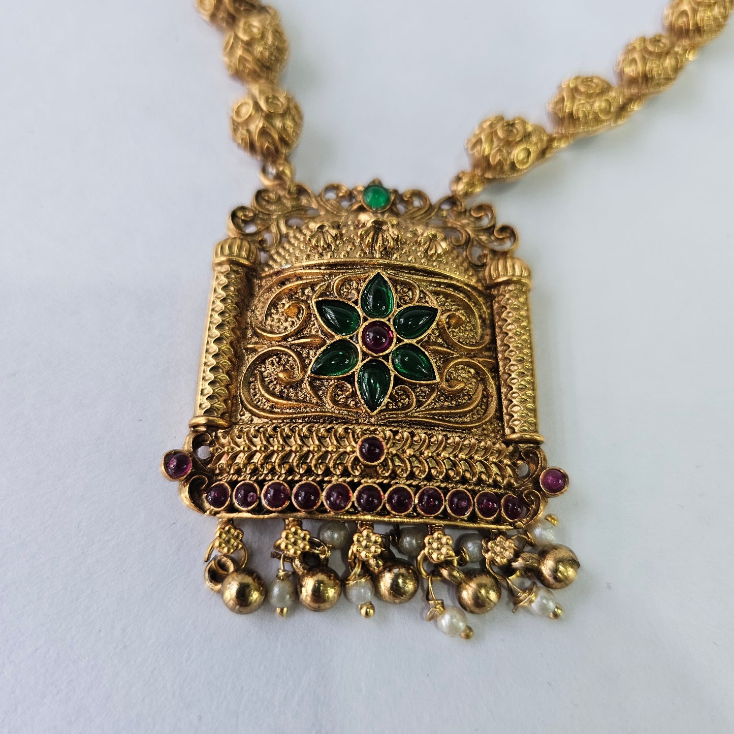 Angel Glitterz – Antique Medallion Non Idol Long Necklace Set (AG8115)