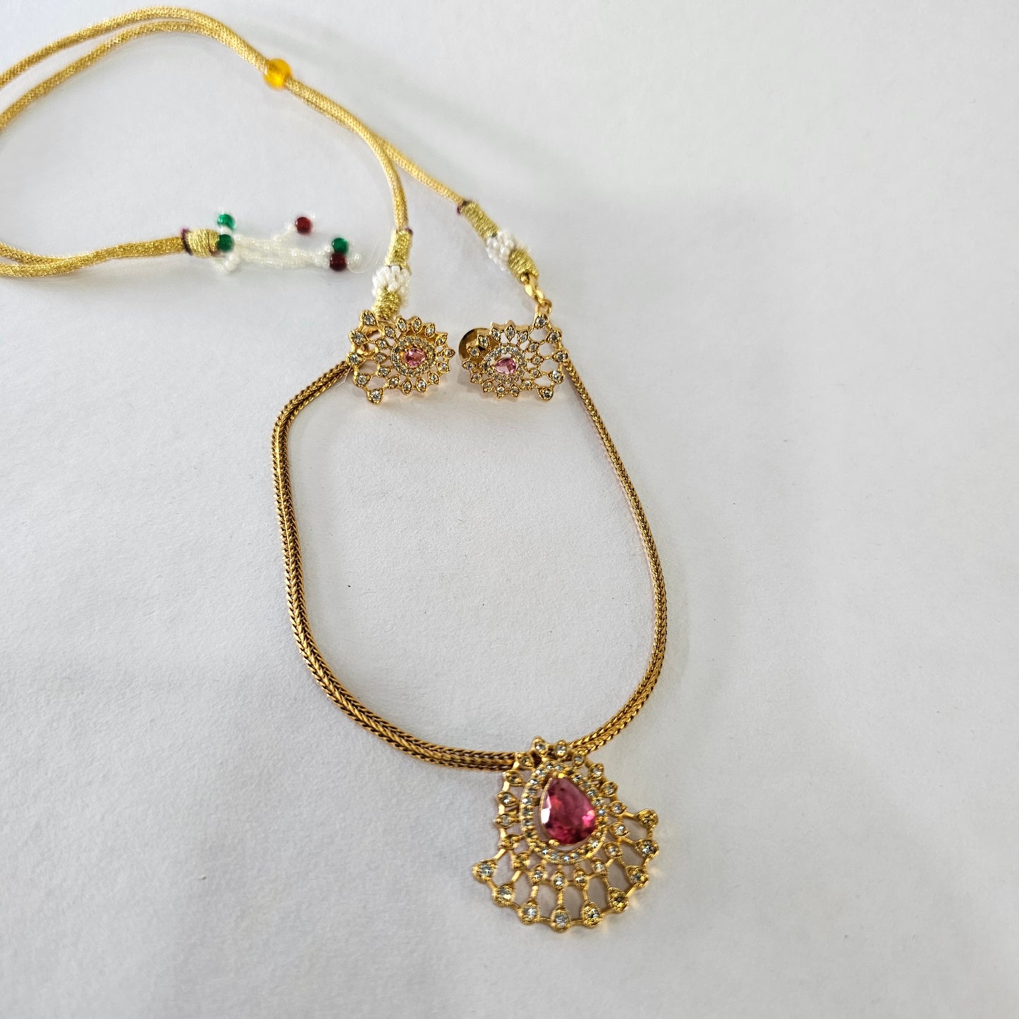 Angel Glitterz – AD Stone Attagai  Short Necklace Set (AG8117)