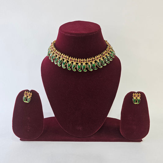 Angel Glitterz – Palakka Inspired Mango Short Necklace Set (AG8121)