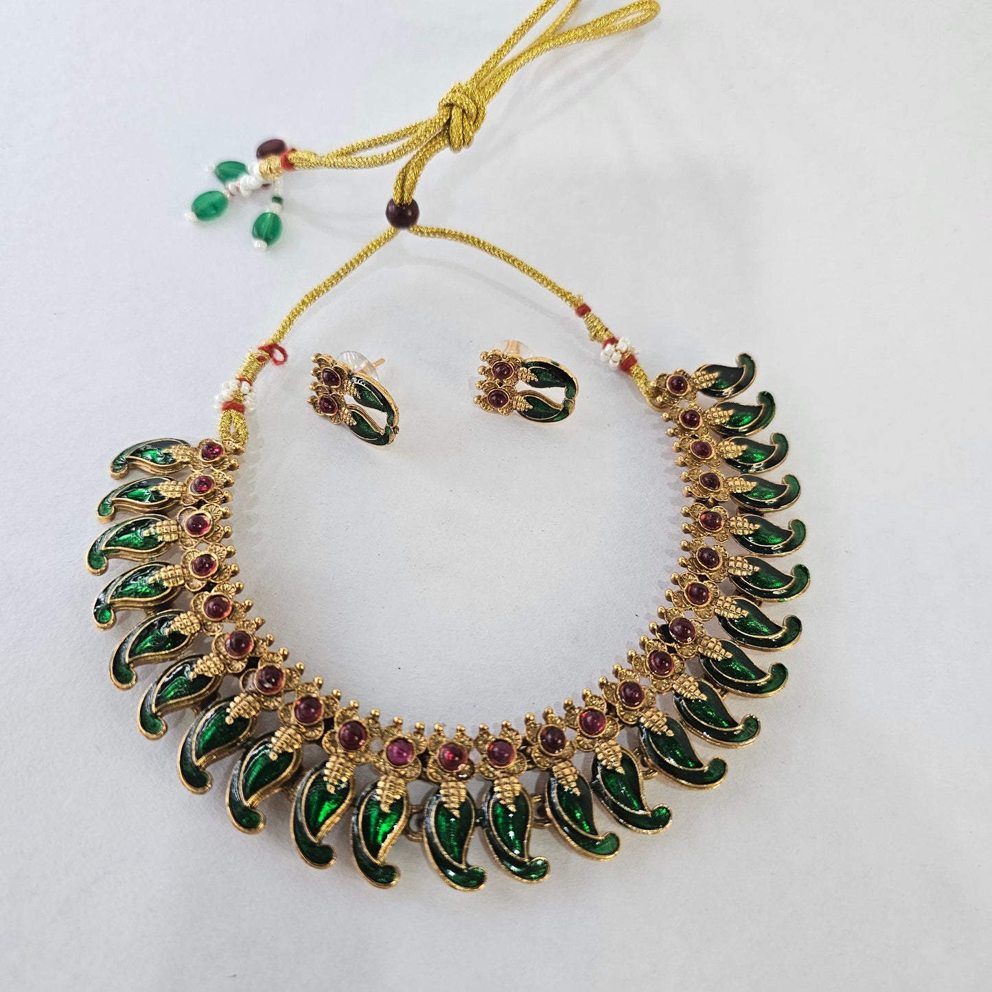 Angel Glitterz – Palakka Inspired Mango Short Necklace Set (AG8121)