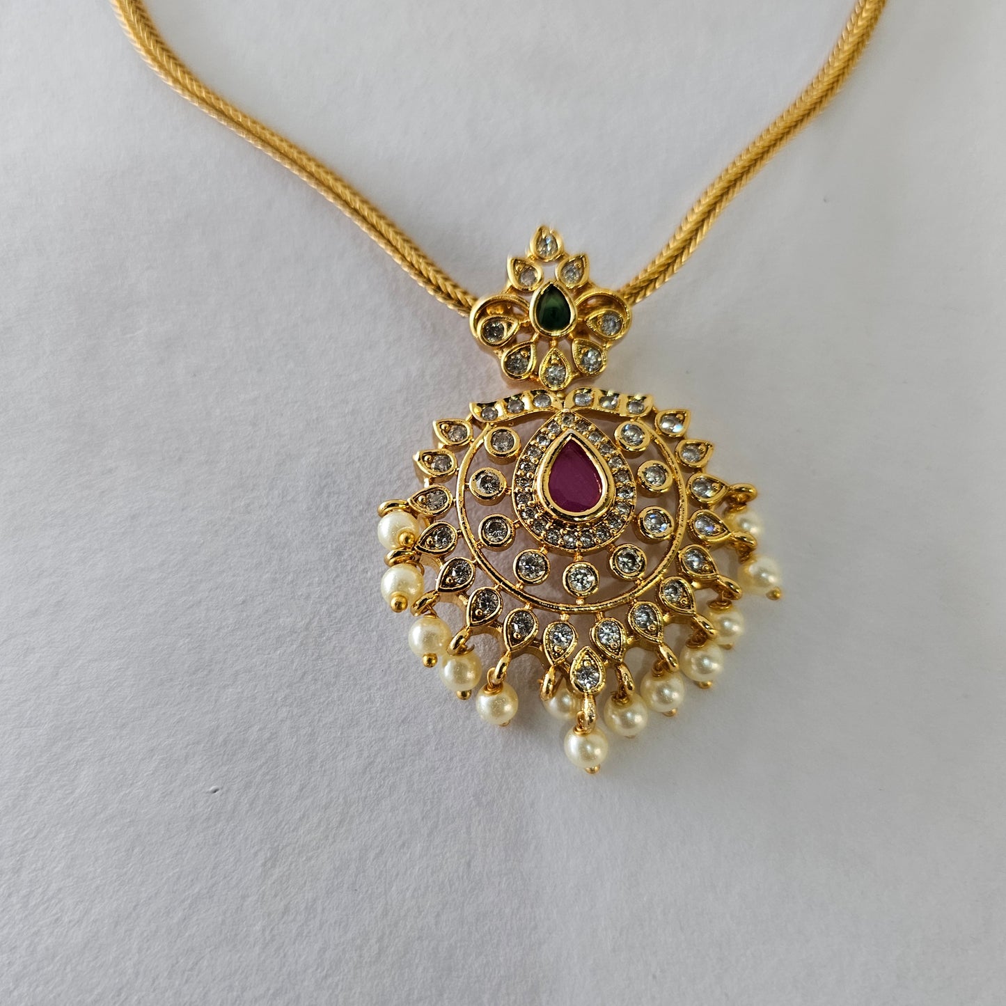 Angel Glitterz – AD Stone Attigai Necklace Set (AG8122)
