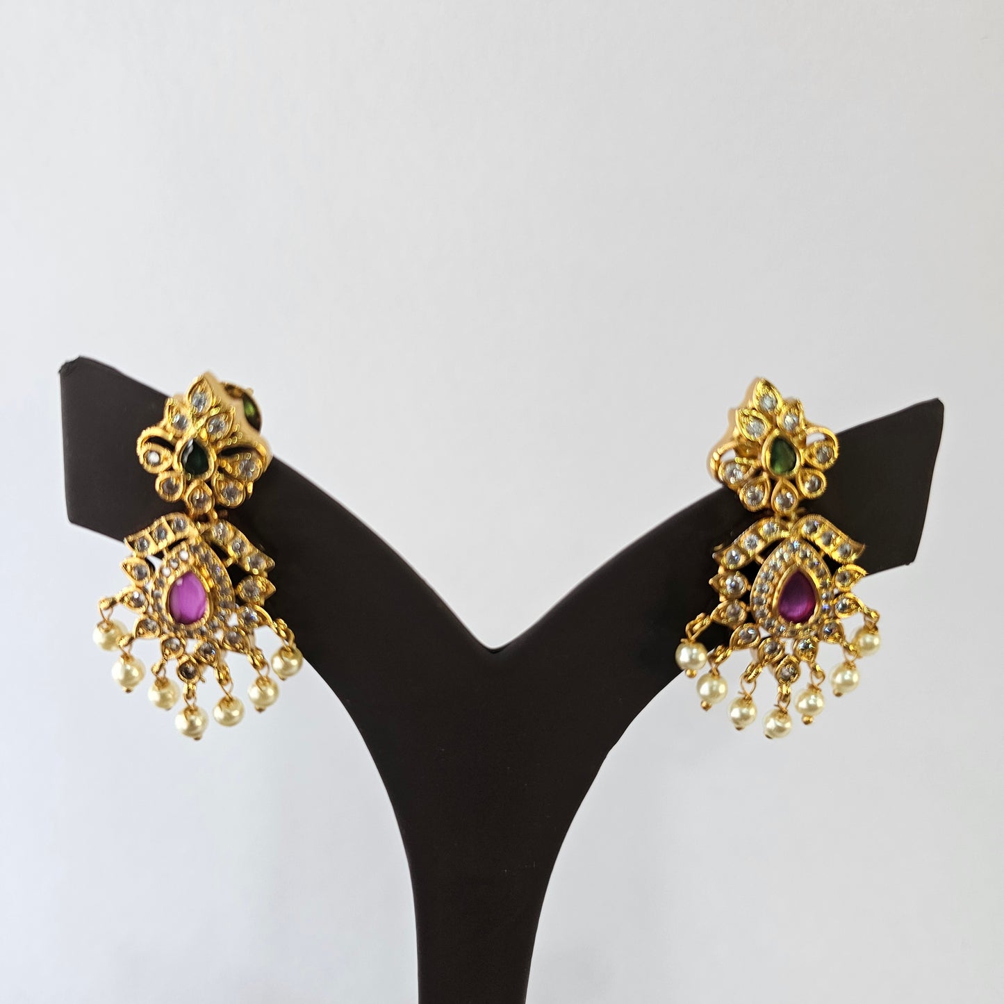 Angel Glitterz – AD Stone Attigai Necklace Set (AG8122)