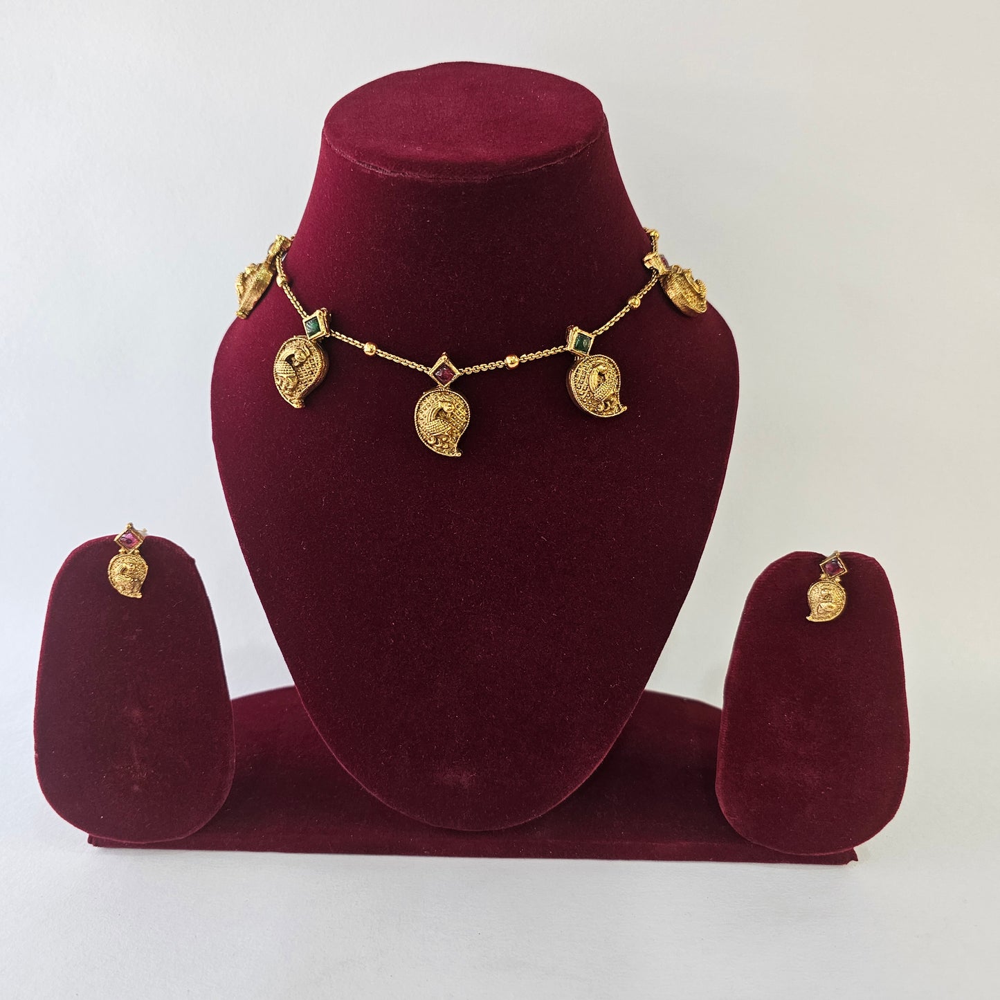 Angel Glitterz – Mango Motif Matt Finish Short Necklace Set (AG8123)