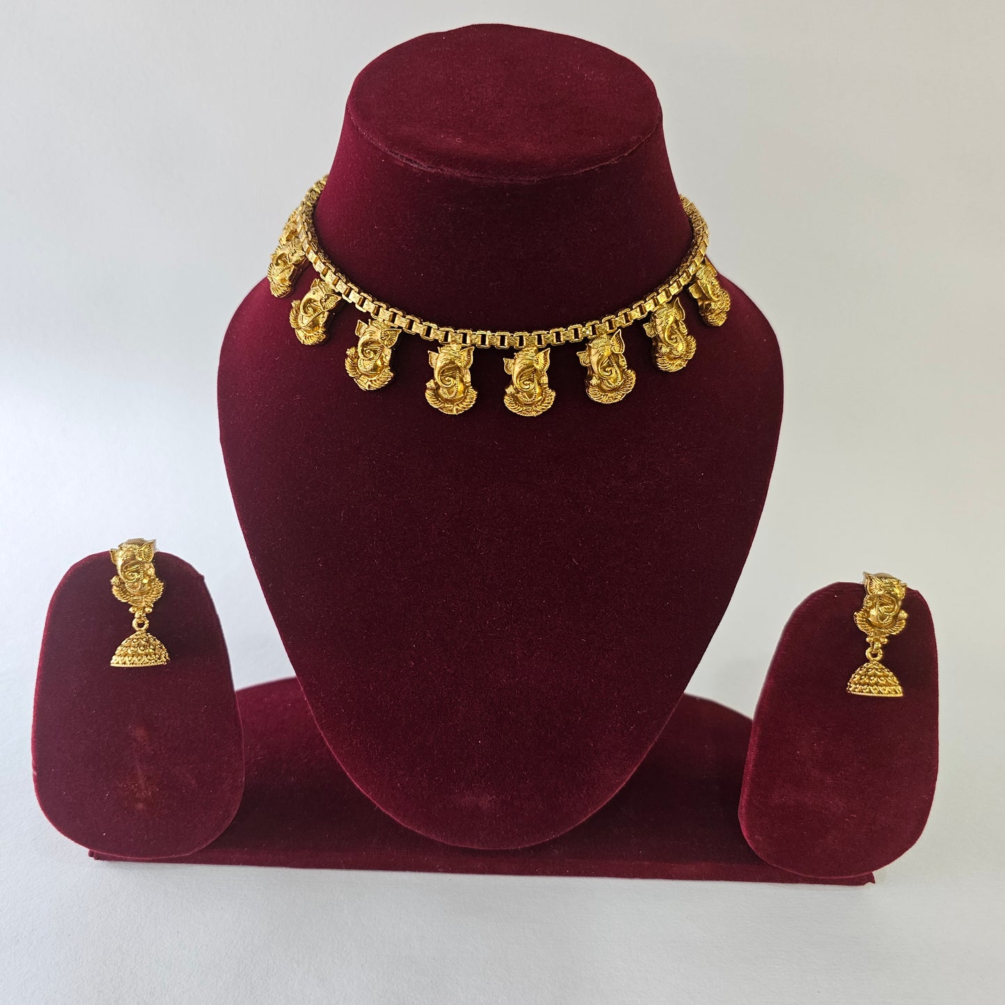 Angel Glitterz – Ganesha Motif Short Necklace Set (AG8125)