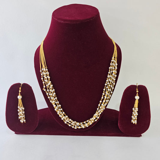 Angel Glitterz – Multi layer Pearl Layered Necklace Set (AG8128)