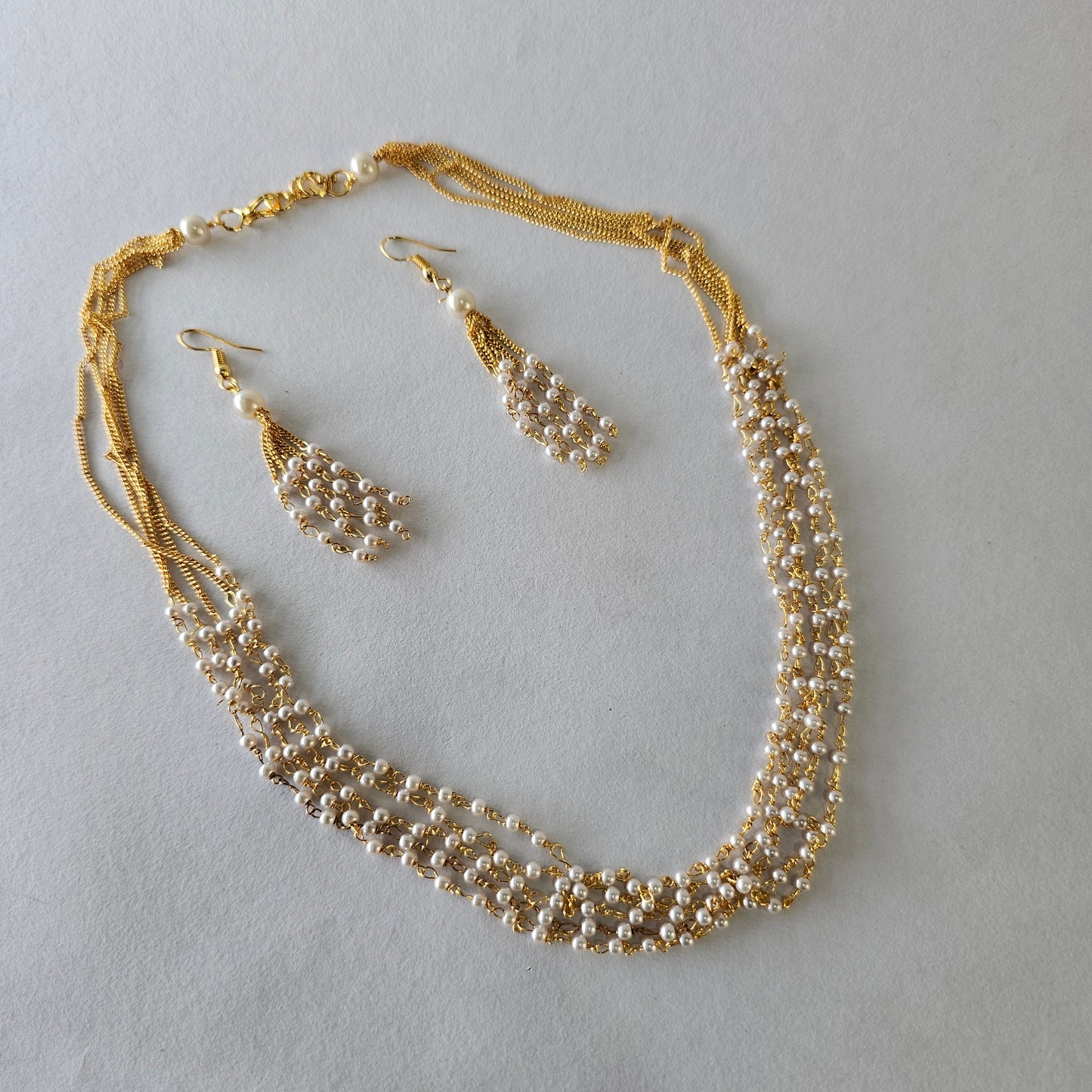 Angel Glitterz – Multi layer Pearl Layered Necklace Set (AG8128)