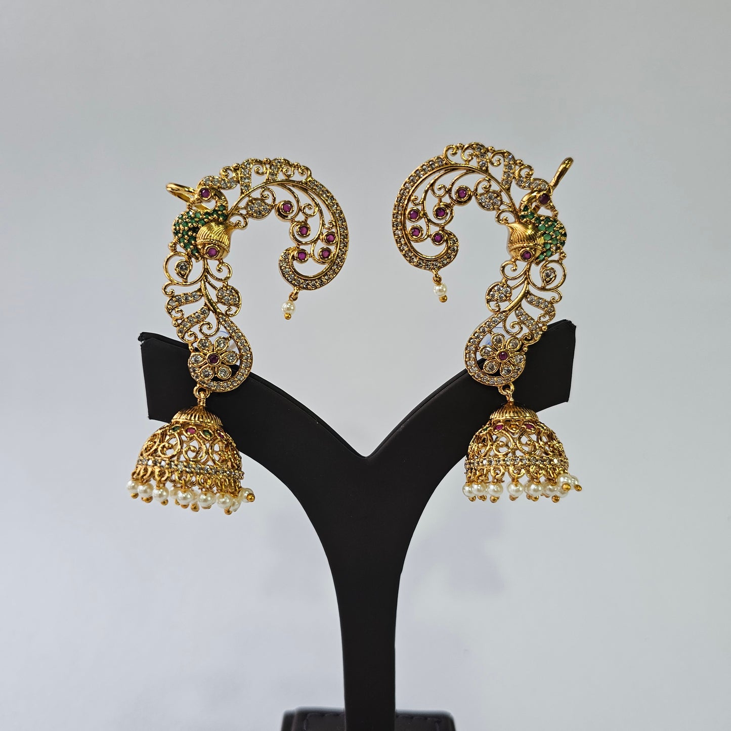 Angel Glitterz – Peacock Motif Cuff Earrings (AG8143)