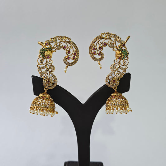 Angel Glitterz – Peacock Motif Cuff Earrings (AG8143)