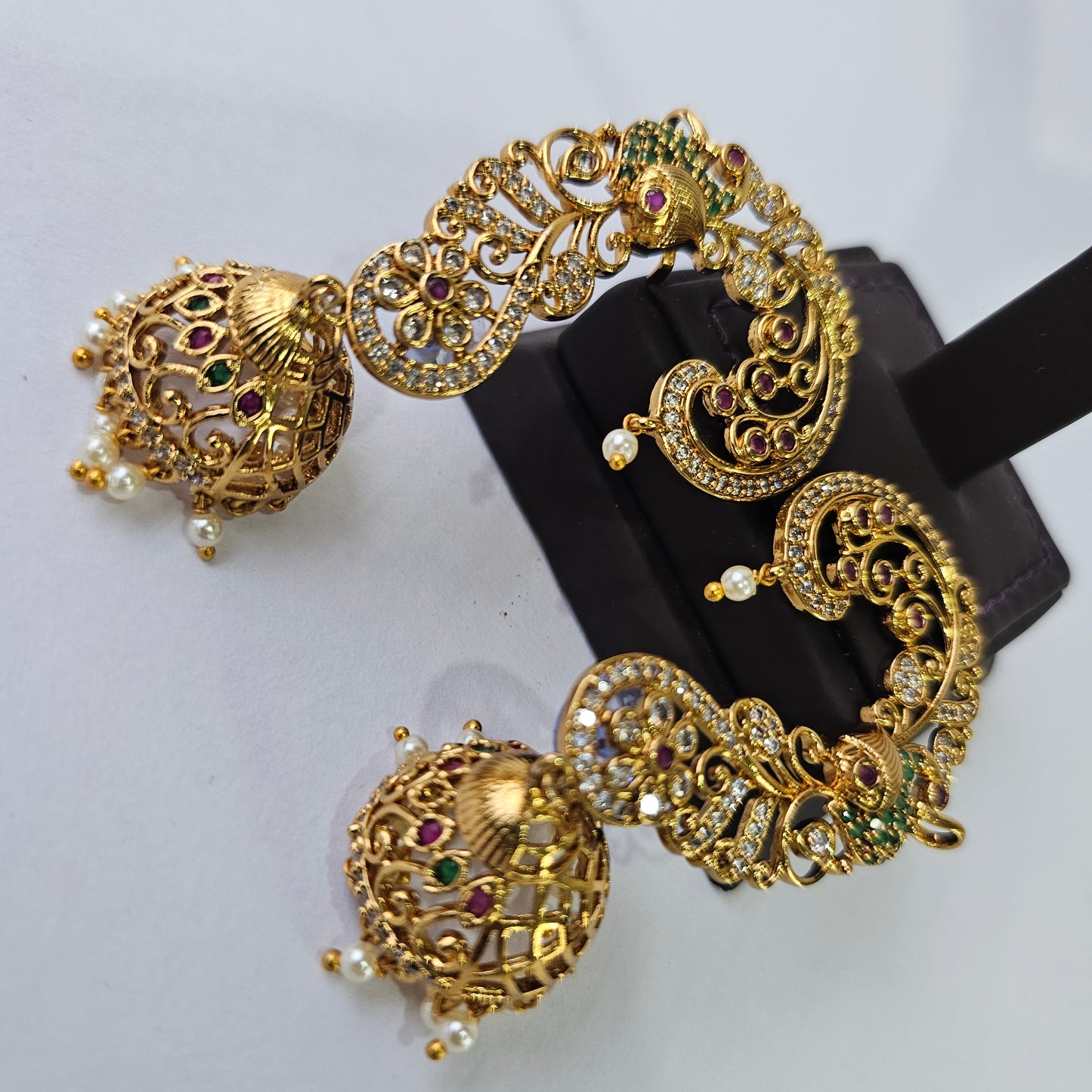 Angel Glitterz – Peacock Motif Cuff Earrings (AG8143)