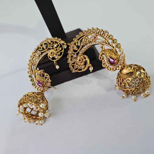 Angel Glitterz – Peacock Motif Cuff Earrings (AG8144)