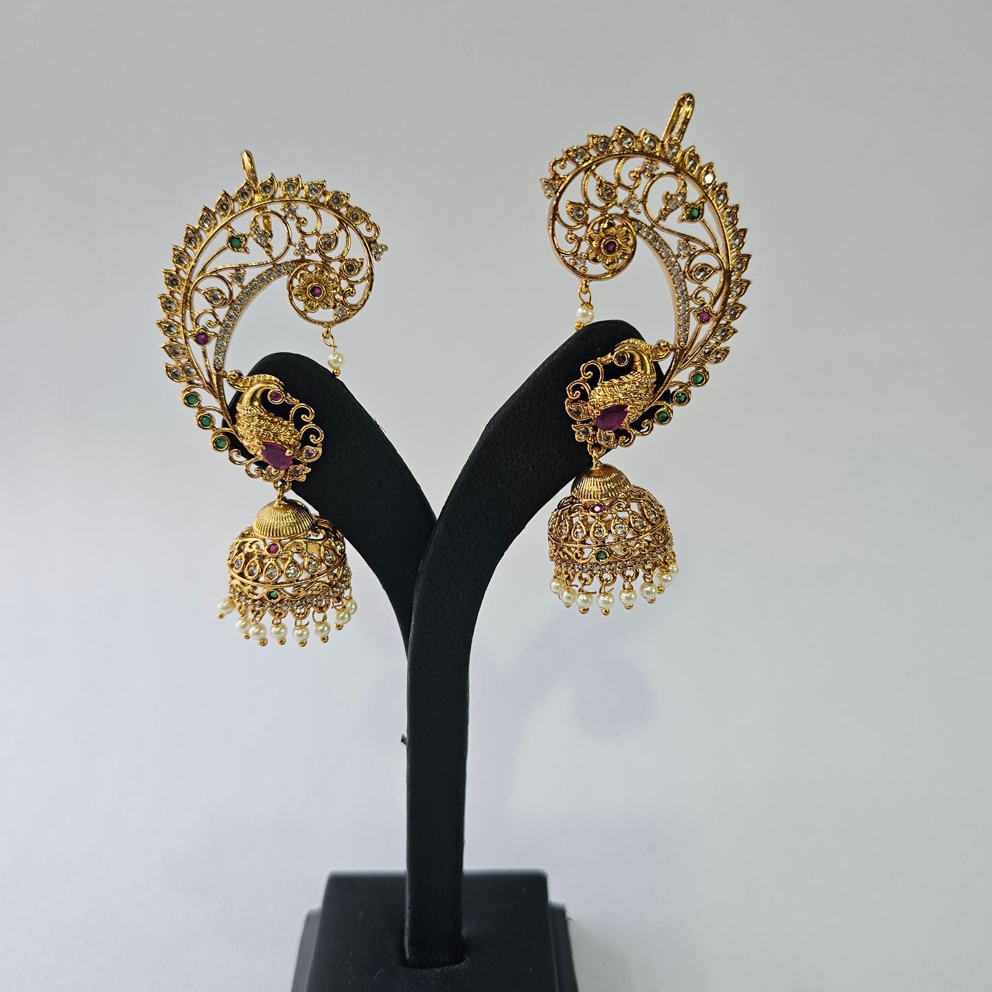 Angel Glitterz – Peacock Motif Cuff Earrings (AG8144)