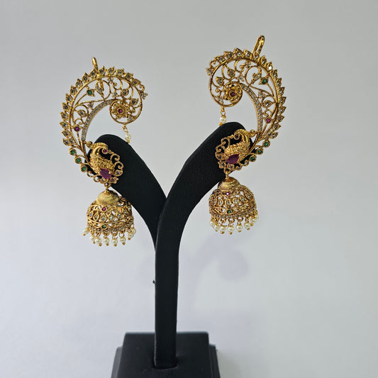 Angel Glitterz – Peacock Motif Cuff Earrings (AG8144)