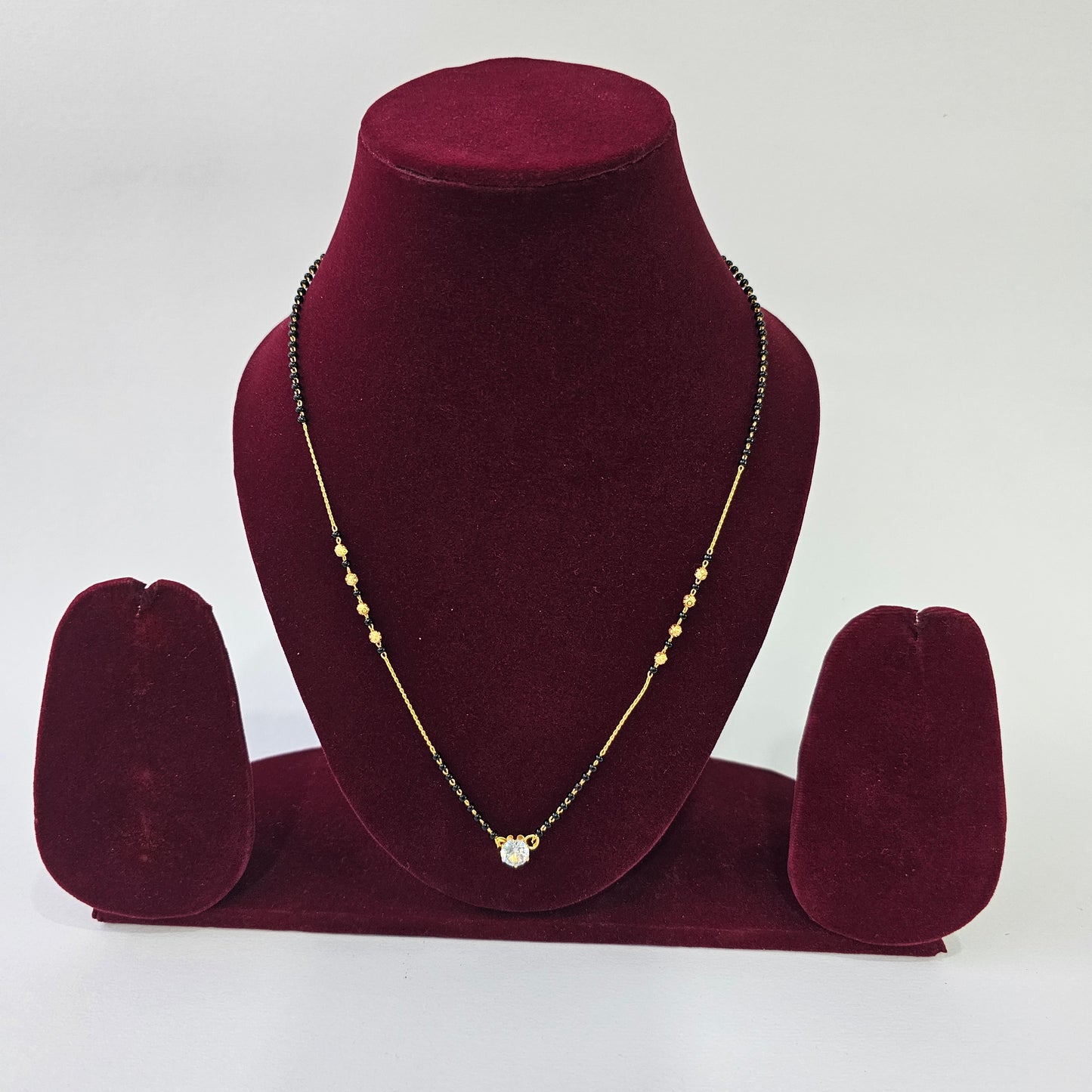 Angel Glitterz – Minimal Black Bead Pendant Chain (AG8151)