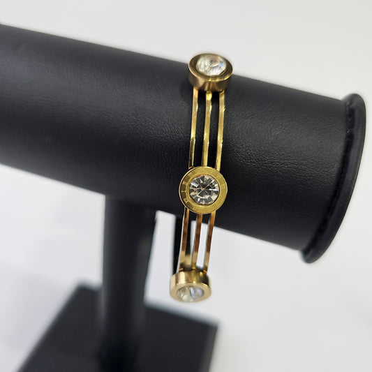 Angel Glitterz – Crystal Orbit Anti-Tarnish Bangle - Single piece (AG8154)