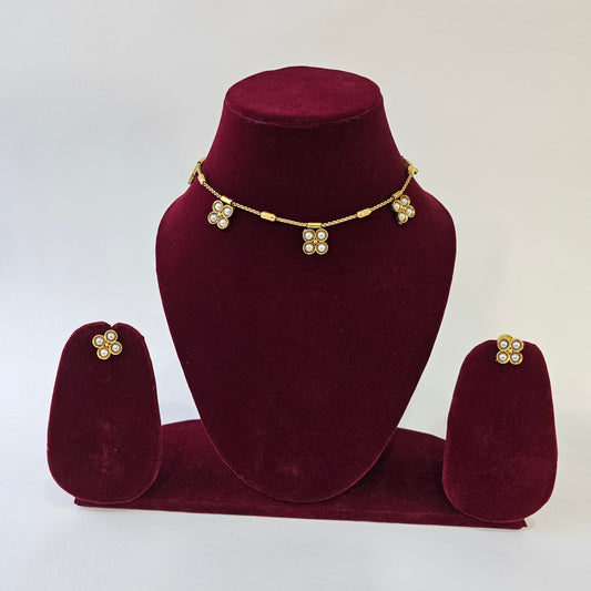 Angel Glitterz – Pearl Floral Necklace Set (AG8156)