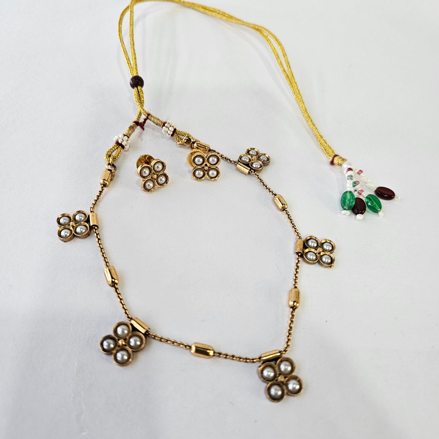 Angel Glitterz – Pearl Floral Necklace Set (AG8156)