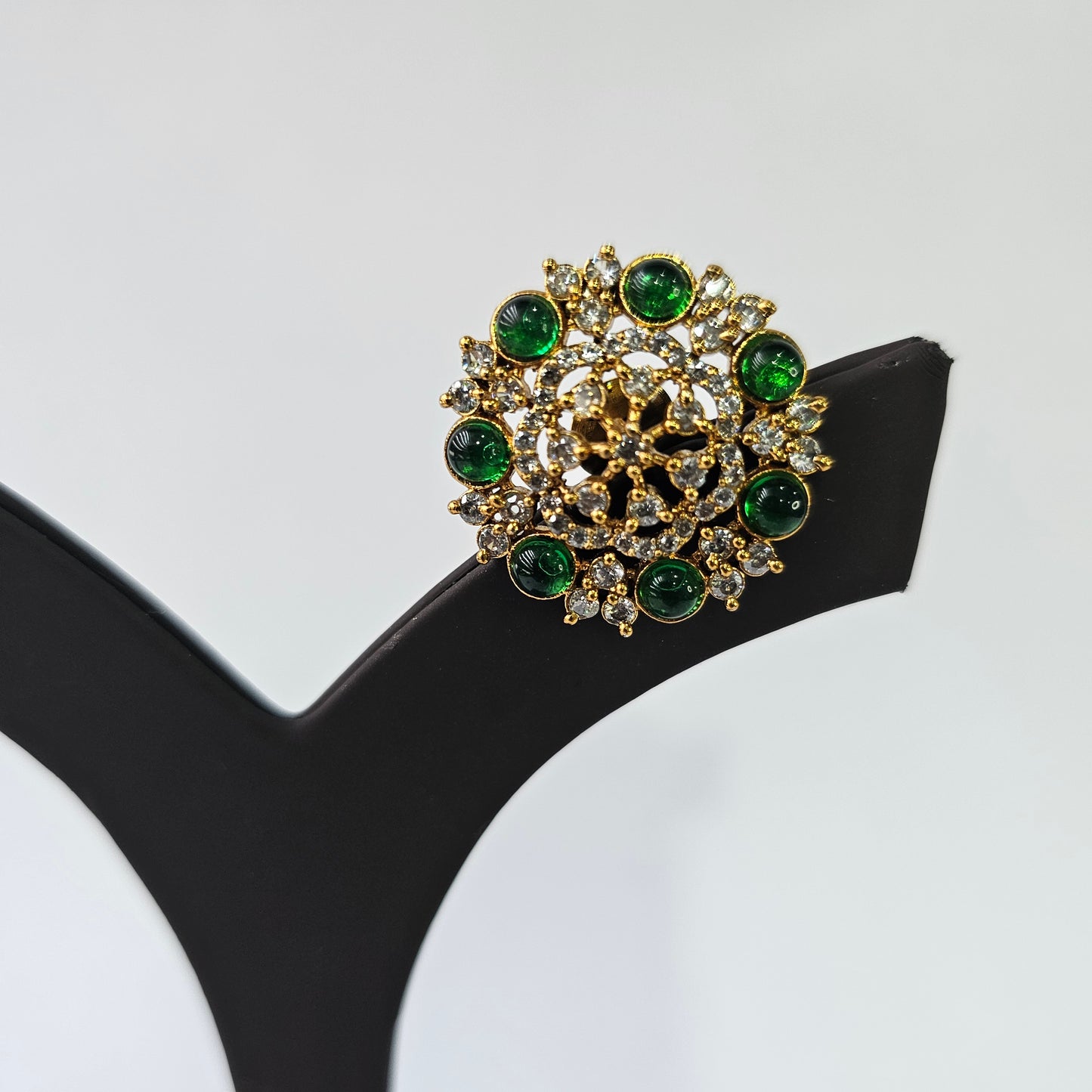 Angel Glitterz – Green Stone Statement Stud Earrings (AG8192)