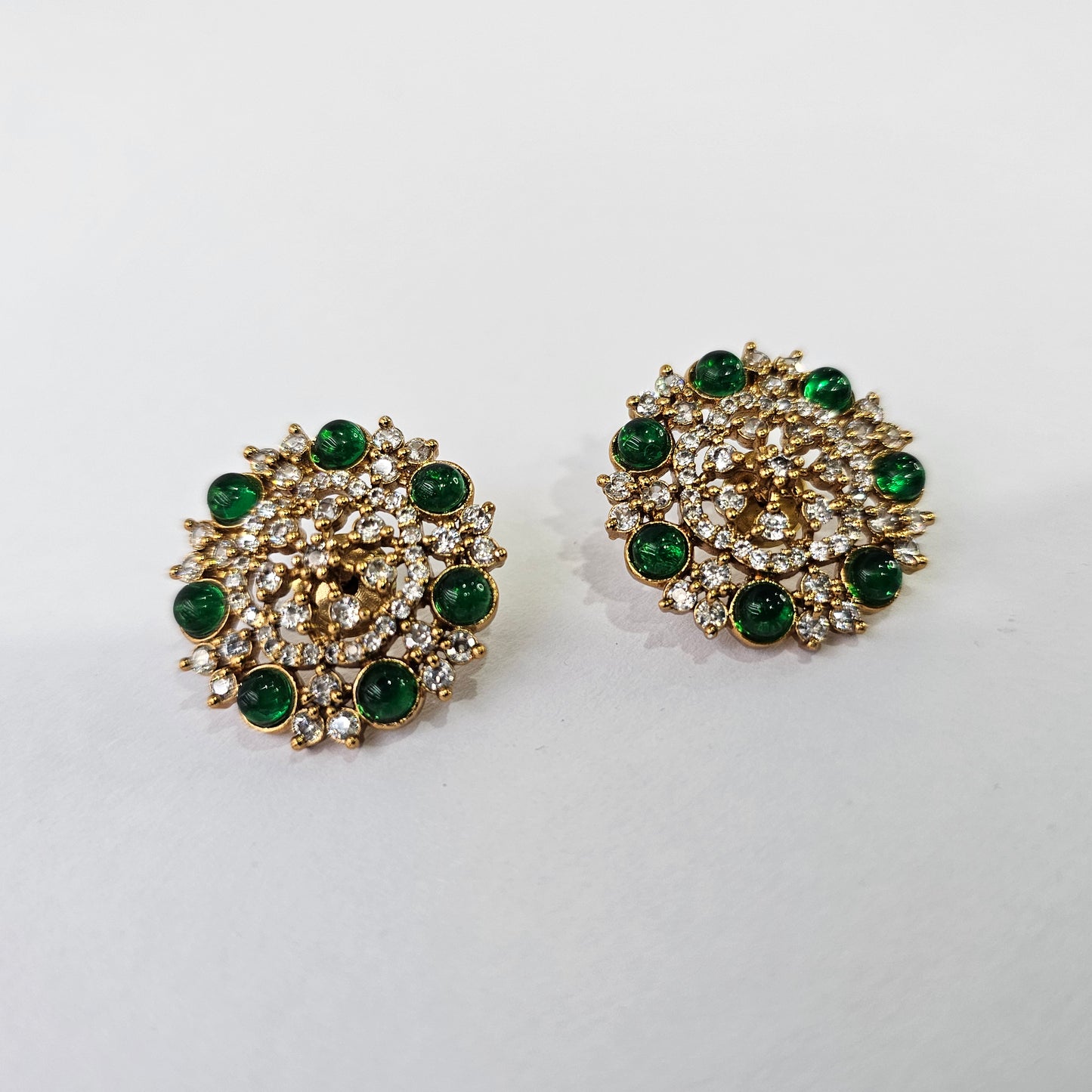 Angel Glitterz – Green Stone Statement Stud Earrings (AG8192)