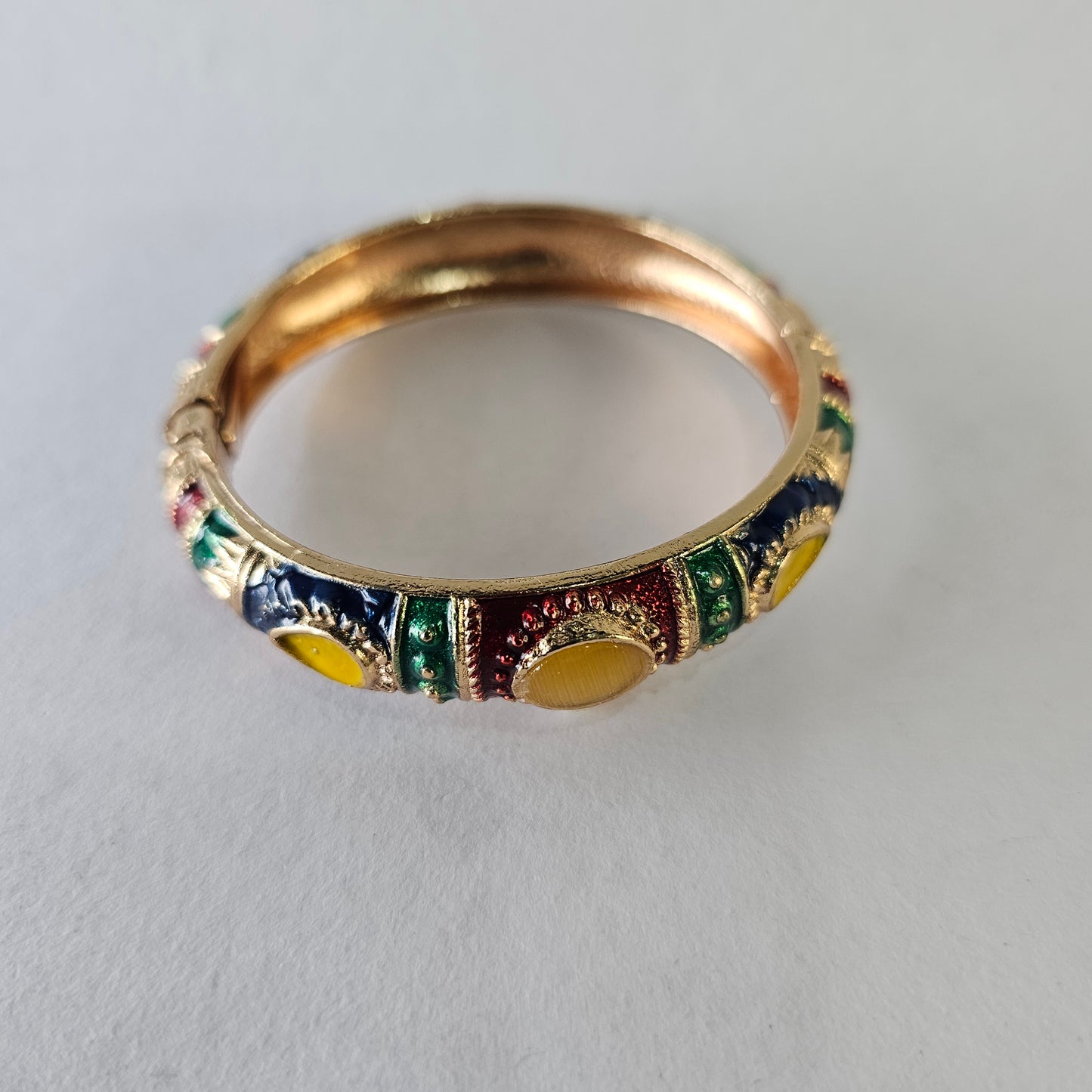 Angel Glitterz – Meenakari Stone Accent Hinged Bangle - Single piece  (AG8194)