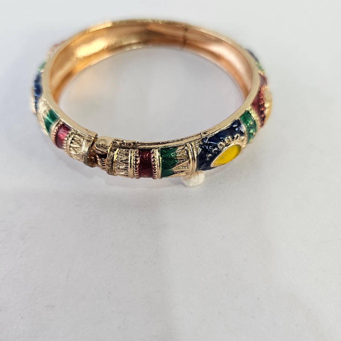 Angel Glitterz – Meenakari Stone Accent Hinged Bangle - Single piece  (AG8194)