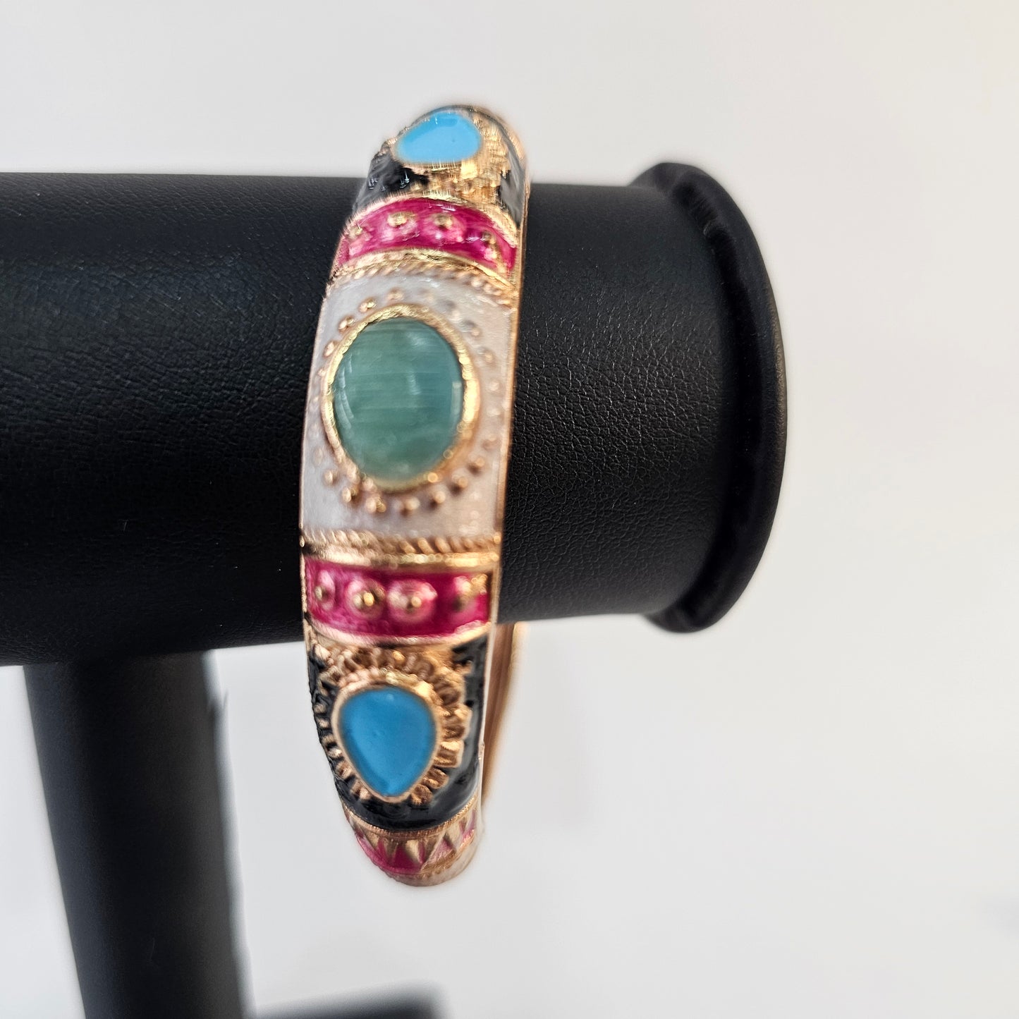 Angel Glitterz – Meenakari Stone Accent Hinged Bangle -Single piece (AG8195)