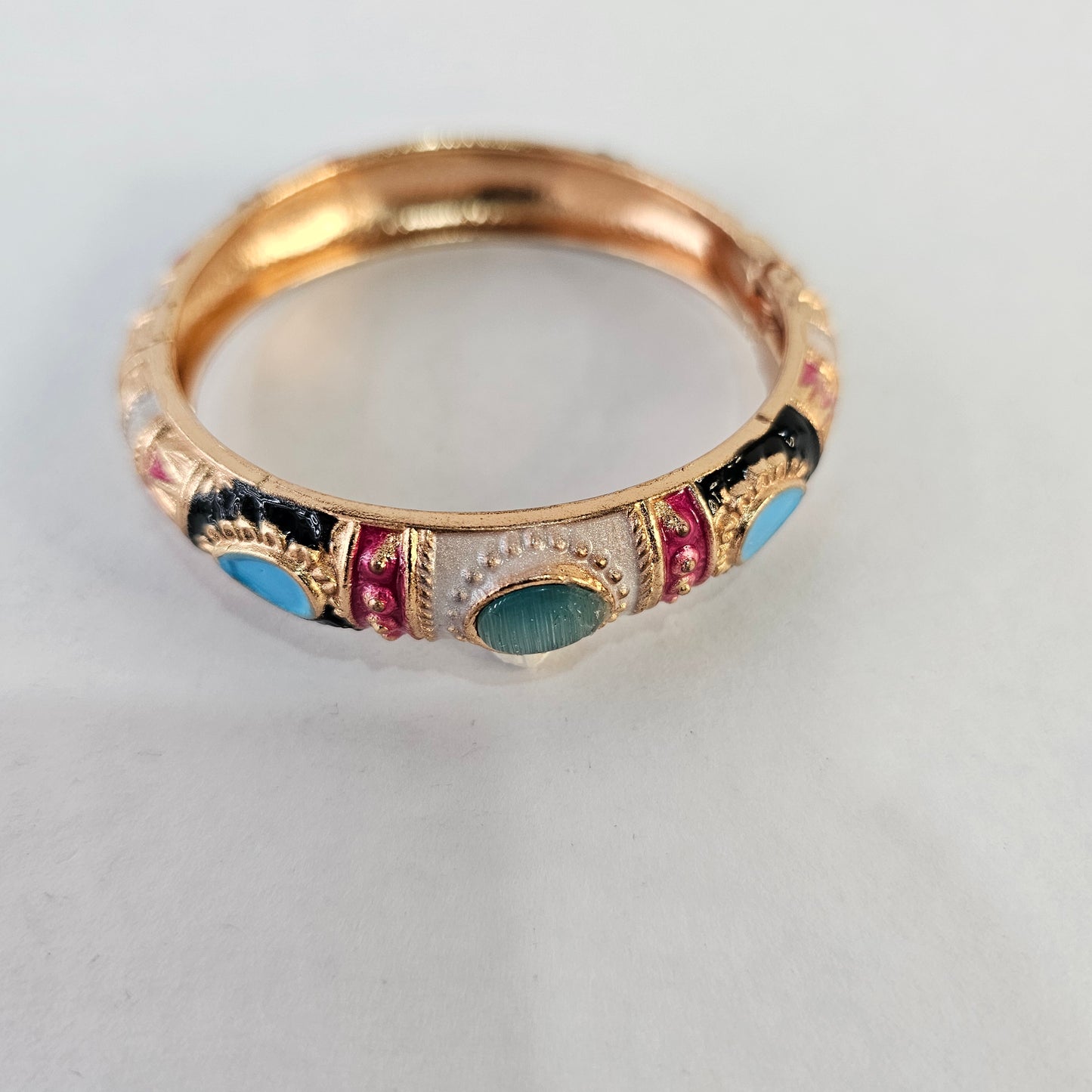 Angel Glitterz – Meenakari Stone Accent Hinged Bangle -Single piece (AG8195)