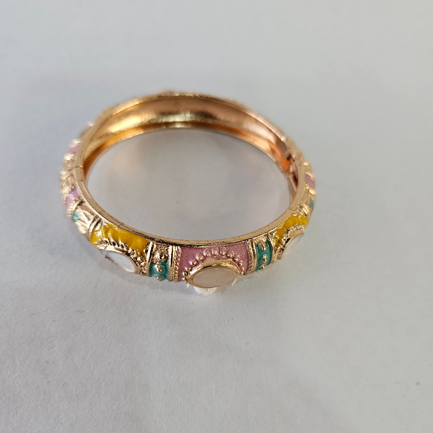 Angel Glitterz – Meenakari Stone Accent Hinged Bangle - Single piece (AG8196)