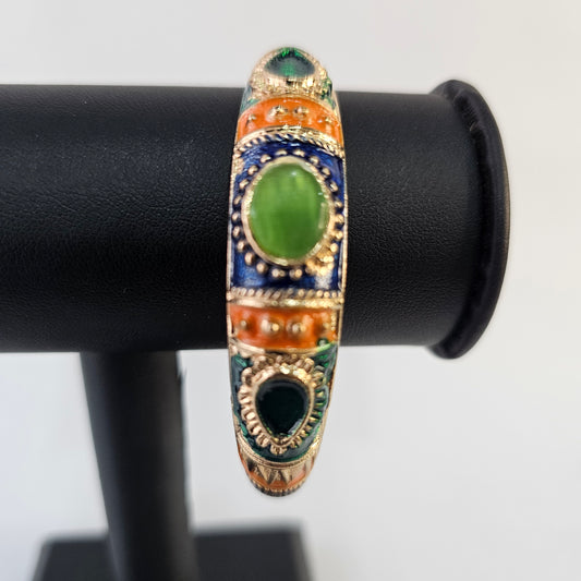 Angel Glitterz – Meenakari Stone Accent Hinged Bangle -Single piece (AG8197)