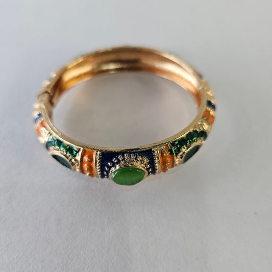 Angel Glitterz – Meenakari Stone Accent Hinged Bangle -Single piece (AG8197)